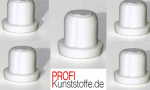 10 Stück weiße Steckfüßchen (für 7 mm Lochstärke) Material: Vollgummi, Antirutsch Füßchen für Kunststoffschneidebretter, Hemmfuß, Stopper